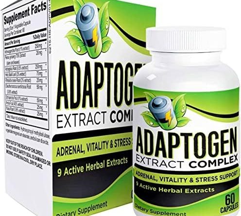 Adaptogen Blend (All-in-1) Supplement with 9 Active Herbal Extracts – Energizing Adaptogen Complex – Natural Adaptogenic Supplements – Adaptogens Supplements – Easy to Swallow – 60 Capsules