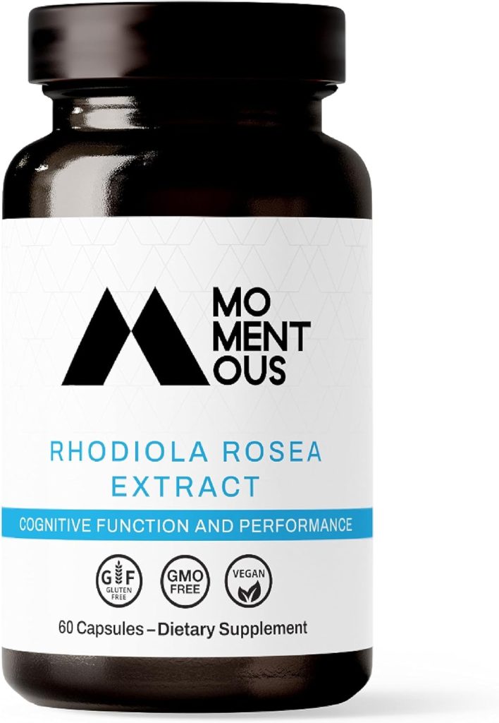 Momentous Rhodiola Rosea, Adaptogen Supplement Capsules, 60 Servings