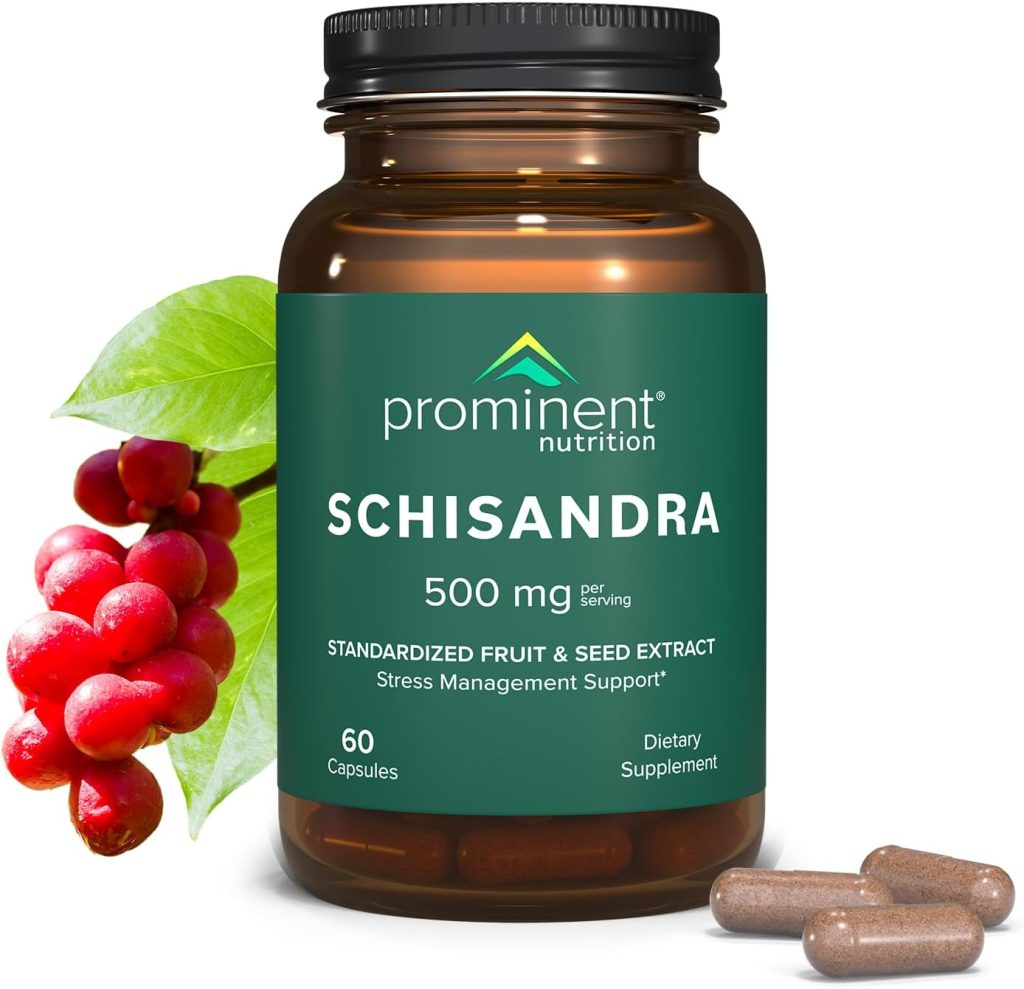 Schisandra Supplement – Stress Management Support – 500 mg, 60 Count.