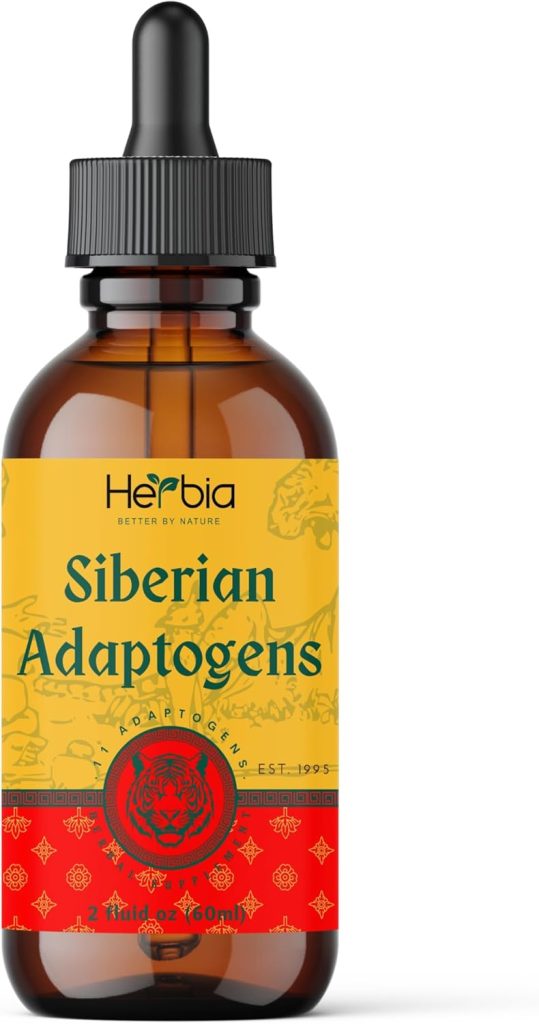 Siberian Adaptogens Herbal Blend with Maral, Spikenard, Eleuthero, Red Ginseng, Rhodiola, Schisandra, Licorice, Peony, & More – Boosts Energy, Enhances Focus, Reduces Stress, 2 Fluid oz (60 ml)