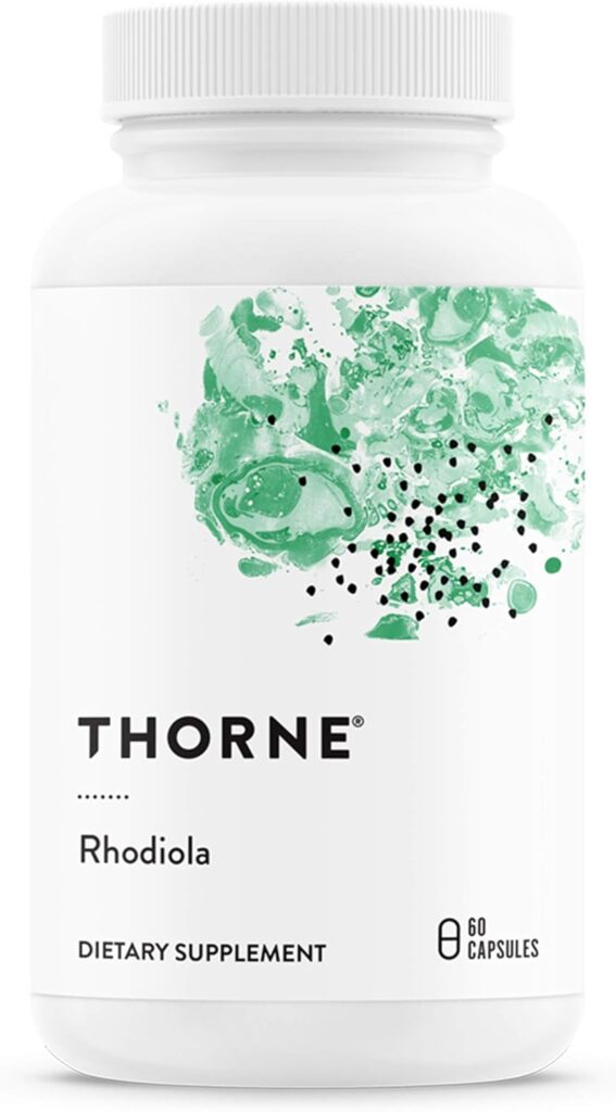 THORNE Rhodiola – Botanical Supplement for Stress Relief – Enhances Sleep, and Mental Focus – 60 Capsules