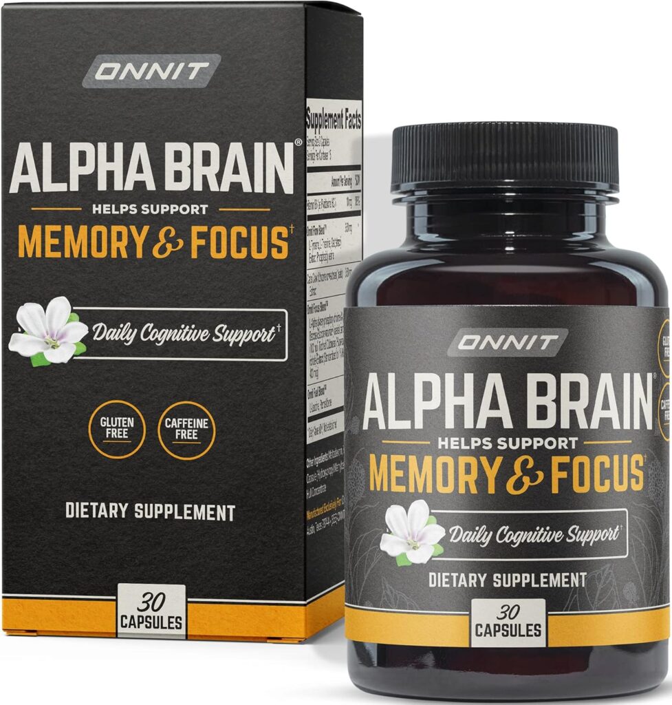 ONNIT Alpha Brain Nootropic Brain Supplement for Men & Women | Memory, Mental Clarity & Cognitive Improvement | Focus Capsules with L-Theanine, Vitamin B6 & Phosphatidylserine (30 Count)