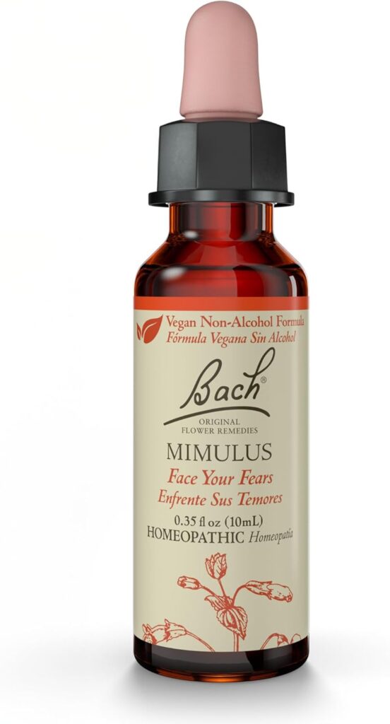 Bach Original Flower Remedies, Mimulus for Facing Fears (Non-Alcohol Formula), Natural Homeopathic Flower Essence, Holistic Wellness and Stress Relief, Vegan, 10mL Dropper
