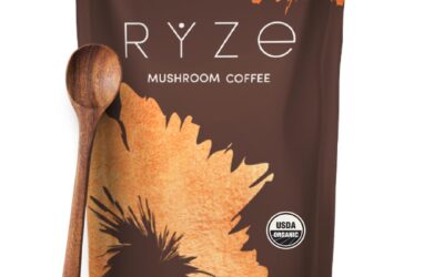 RYZE SUPERFOODS Mushroom Coffee USDA Organic with 6 Adaptogenic Mushrooms and MCT Oil, USA Grown Instant Coffee for Better Energy, Focus, Digestion, Immunity with Lions Mane & Turkey Tail, 30 servings