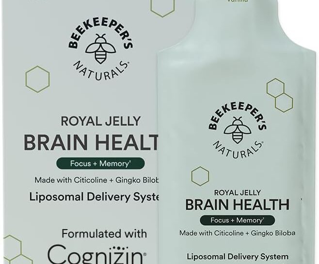 Nootropic Brain supplement by Beekeeper’s Naturals, 500mg Citocoline, Ginkgo Biloba, Bacopa Monnieri & Royal Jelly, Supports Focus & Memory, Easier Absorption, Plus a Tasty Vanilla Flavor, 10ct