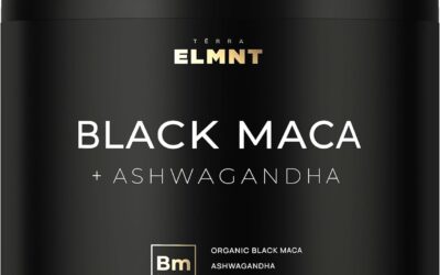 ELMNT 40,000mg 40x Strength Organic Black Maca Root + Ashwagandha – #1 Highest Potency Black Maca Root Capsules for Men Supplement 100% Pure Maca Peruana 40:1 Extract Maca Powder Pills Male Booster
