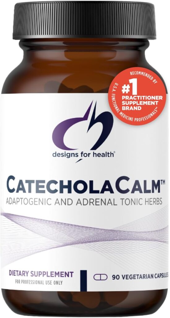 Designs for Health CatecholaCalm – Adaptogenic Herbs + Vitamins for Mood, Calm Support with L-Theanine, Passion Flower + Phosphatidylserine – Non-GMO Supplement (90 Capsules)